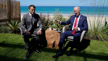 French President Emmanuel Macron and US President Joe Biden (Patrick Semansky/AP/Shutterstock)