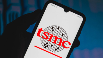 Taiwan Semiconductor Manufacturing Company (TSMC) logo displayed on a smartphone. (Rafael Henrique/SOPA Images/Shutterstock)