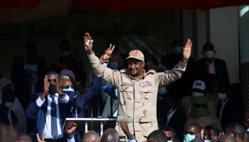 General Mohammed Hamdan Dagalo 'Himedti' attends a celebration of the signing of the Juba Peace Agreement, November 15, 2020 (Mohammed Abu Obaid/EPA-EFE/Shutterstock)