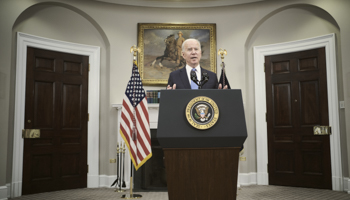 US President Joe Biden speaks about the Colonial Pipeline hacking incident, in the Roosevelt Room at the White House in Washington, DC, USA, on 13 May 2021 (T J Kirkpatrick/Pool/EPA-EFE/Shutterstock)