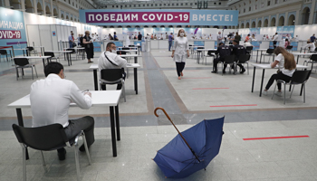 A large vaccination centre in Moscow (Maxim Shipenkov/EPA-EFE/Shutterstock)
