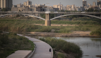 The Karun river in Ahwaz, Khuzestan province, March 2021 (Morteza Nikoubazl/NurPhoto/Shutterstock)