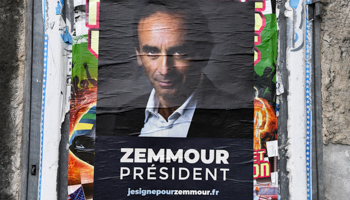 Campaign posters of Eric Zemmour, the far-right commentator who will likely run for president (Mourad ALLILI/SIPA/Shutterstock)