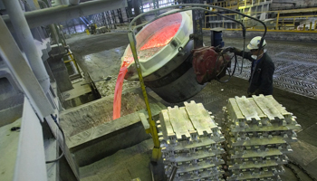 Smelting aluminium at Rusal’s Krasnoyarsk plant (Dmitry Beliakov/Shutterstock)