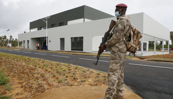 A soldier guards the new counter-terrorism academy in Ivory Coast. (LEGNAN KOULA/EPA-EFE/Shutterstock)