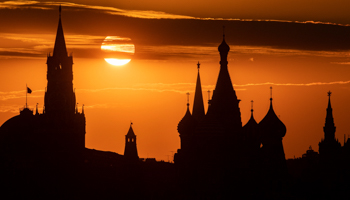 The sun sets on the Kremlin and Red Square (Sergei Ilnitsky/EPA-EFE/Shutterstock)