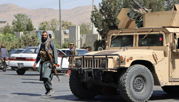 Taliban personnel standing guard in Kabul (STRINGER/EPA-EFE/Shutterstock)