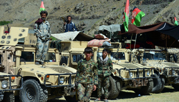 Armed units in the Panjshir valley resisting Taliban rule, August 26 (Jalaluddin Sekandar/AP/Shutterstock)