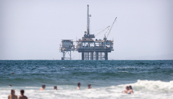 Oil rig off Los Angeles, Huntington Beach, United States (ETIENNE LAURENT/EPA-EFE/Shutterstock)