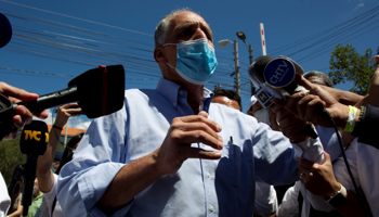 Nasry Asfura arrives at a voting center in Tegucigalpa, ahead of party primaries in March(Gustavo Amador/EPA-EFE/Shutterstock)