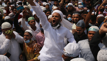 A Hefazat-e-Islam Bangladesh protest earlier this year over violence against the group's supporters (Md Rakibul Hasan/ZUMA Wire/Shutterstock)