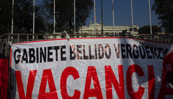 A protest against Prime Minister Guido Bellido and his cabinet (Carlos Garcia Granthon/ZUMA Press Wire/Shutterstock)