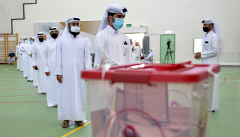 Qataris vote in the first ever national elections, October 2 (Noushad Thekayil/EPA-EFE/Shutterstock)