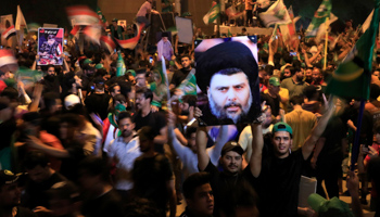 Sadrists celebrate the election results, Baghdad, October 11 (Hadi Mizban/AP/Shutterstock)