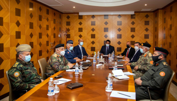 Libya's Presidency Council and Prime Minister meet the Libyan Joint Military Commission in Tripoli, Libya (Xinhua/Shutterstock)