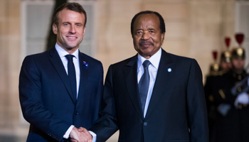 Cameroonian President Paul Biya meets French President Emmanuel Macron (Christophe Petit Tesson/EPA-EFE/Shutterstock)