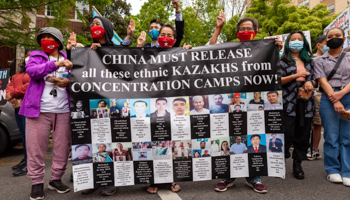 Demonstrators at Milk Tea Alliance's Rally and March for Freedom in Washington, April 2021 (Allison Bailey/Shutterstock)