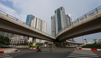 A quiet intersection in Ho Chi Minh City during lockdown in July (Huu Khoa/AP/Shutterstock)