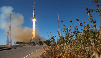 A Soyuz-2 launch vehicle takes off from the Baikonur site in Kazakhstan, October (Dmitri Lovetsky/AP/Shutterstock)
