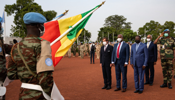 Commemorative ceremony for UN peacekeepers who fell in Mali, Bamako, October 24 (Nicolas Remene/Le Pictorium Agency via ZUMA/Shutterstock)