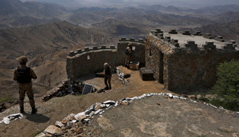 Pakistani troops at a hilltop post in Khyber Pakhtunkhwa province (Anjum Naveed/AP/Shutterstock)