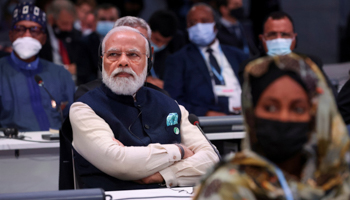 India's Prime Minister Narendra Modi attends the opening ceremony of the COP26 in Glasgow, Scotland (Yves Herman/AP/Shutterstock)