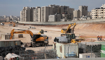 Construction site in Atarot, where a settlement is planned on the site of the old Jerusalem airport, November 25 (Xinhua/Shutterstock)