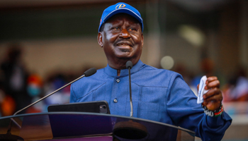 Raila Odinga announces his candidacy for the presidency, December 10 (Donwilson Odhiambo/ZUMA Press Wire/Shutterstock)