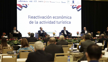 Presidential candidates participate in a debate in November (Jeffrey Arguedas/EPA-EFE/Shutterstock)