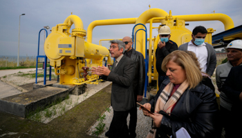  Lebanese Energy Minister Walid Fayad tours the Biddawi oil facility in Tripoli, Lebanon (Hassan Ammar/AP/Shutterstock)