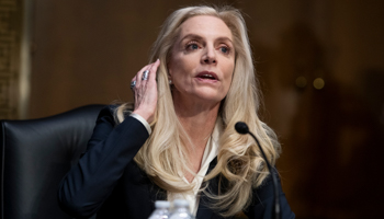 Lael Brainard at her Senate confirmation hearing to be Vice Chairman of the Board of Governors of the Federal Reserve, Washington DC, January 13 (Shutterstock)