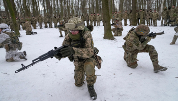 Ukraine's volunteer Territorial Defence Forces training in Kyiv (Efrem Lukatsky/AP/Shutterstock)