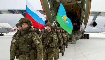 Airborne troops arrive back in Russia after a week-long deployment in Kazakhstan (Russian defence ministry/AP/Shutterstock)
