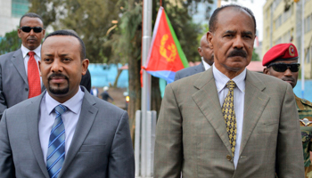 Ethiopian Prime Minister Abiy Ahmed and Eritrean President Isaias Afewerki (Stringer/EPA-EFE/Shutterstock)