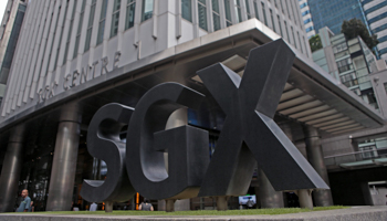The Singapore Exchange signage (Wallace Woon/EPA/Shutterstock)