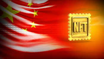 Illustration of an NFT against a Chinese flag background (Shutterstock / Voar CC)
