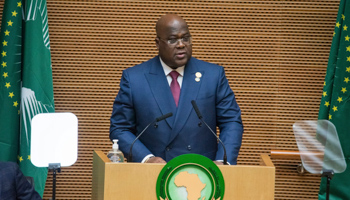 President Felix Tshisekedi at the opening of the African Union Summit, February 5 (Xinhua/Shutterstock)