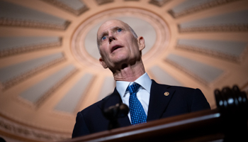 Sen. Rick Scott of Florida speaks at a Senate Republican Leadership press conference in Washington, DC on March 1 (Graeme Sloan/EPA-EFE/Shutterstock)