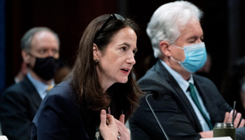 Director of National Intelligence Avril Haines, left, and CIA Director William Burns testify to Congress, October 27, 2021 (Jacquelyn Martin/AP/Shutterstock)