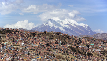 A view of a neighbourhood behind Mount Illimani, La Paz, Bolivia (Harald Von Radebrecht/imageBROKER/Shutterstock)