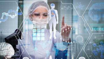 Illustration image of a medical doctor using AI diagnostic tools (Shutterstock)