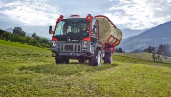 Tractor on a farm in Austria (Christian Vorhofer/imageBROKER/Shutterstock)