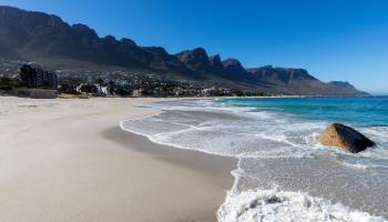 A beach closed during the COVID-19 lockdown, Cape Town, January 21, 2021 (Nic Bothma/EPA-EFE/Shutterstock)