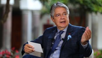 President Guillermo Lasso speaks during an interview in Quito. March 22, 2022 (Jose Jacome/EPA-EFE/Shutterstock)