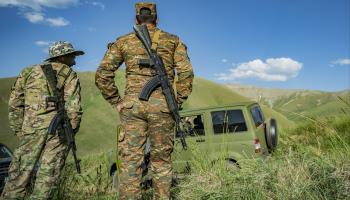 Armenian soldiers patrol their country's border with Azerbaijan, June 2021 (Celestino Arce/NurPhoto/Shutterstock)
