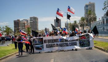 A protest against illegal immigrants in the northern city of Iquique (Adriana Thomasa/EPA-EFE/Shutterstock)