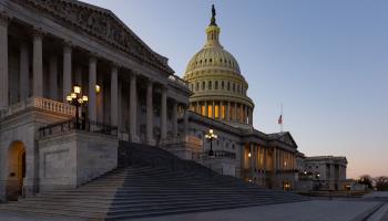 The US Capitol building seen at dusk, February 27, 2022 (Aurora Samperio/NurPhoto/Shutterstock)