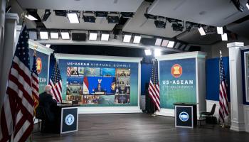 US President Joe Biden participating in last October's US-ASEAN annual summit, held virtually (Sarah Silbiger/UPI/Shutterstock)