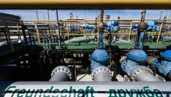 Russia's Druzhba oil pipeline linking to the PCK refinery in Schwedt, Germany (Clemens Bilan/EPA-EFE/Shutterstock)
