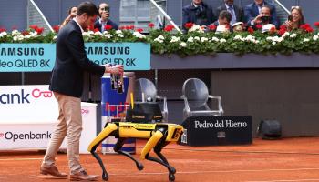 Tennis ball robot at the Madrid Open, May (Oscar J Barroso/Shutterstock)